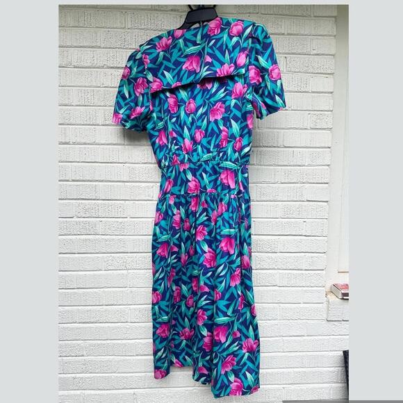 Lani Originals Vintage 80's Tropical Floral Dress - Picture 2 of 3